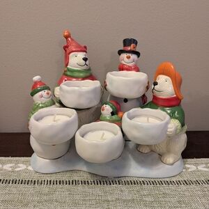Yankee Candle Christmas Tea‎ Light Candle Holder Ceramic Like New